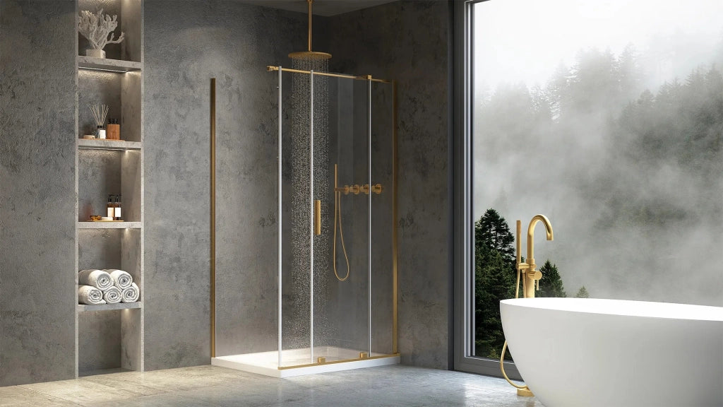 Cabina Doccia Rea Montana Gold Brush 100x90