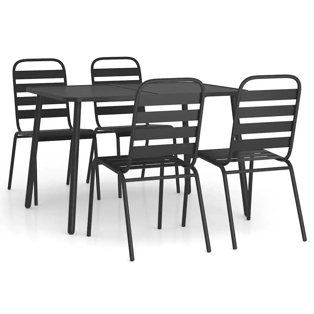 Set da Pranzo da Giardino 5 pz | Set Salotto da Giardino in Acciaio Antracite