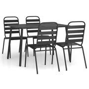Set da Pranzo da Giardino 5 pz | Set Salotto da Giardino in Acciaio Antracite