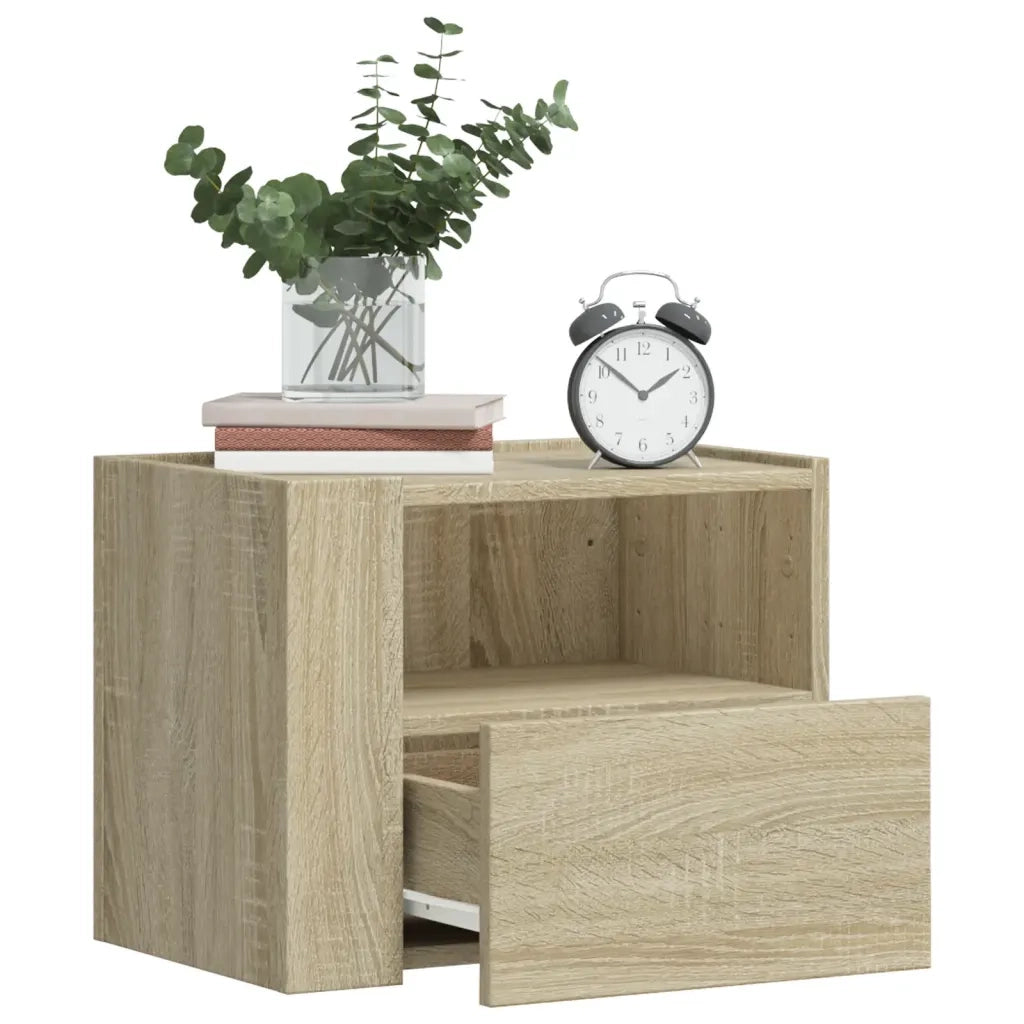 Comodini a Muro 2 pz-Set di 2 Tavolino da notte Rovere Sonoma 45x30x35 cm 384546
