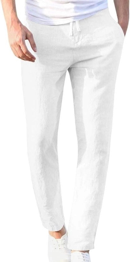 Chino Lino Leggero - Abito da Giorno in Lino - Pantaloni Casual - Adattamento Perfetto - Tessuto Sovraccosto - Pantaloni Estivi - Pantaloni in Lino