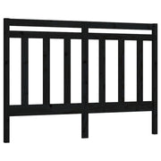 Testiera | Testata per Letto Nera 146x4x100 cm in Legno Massello di Pino