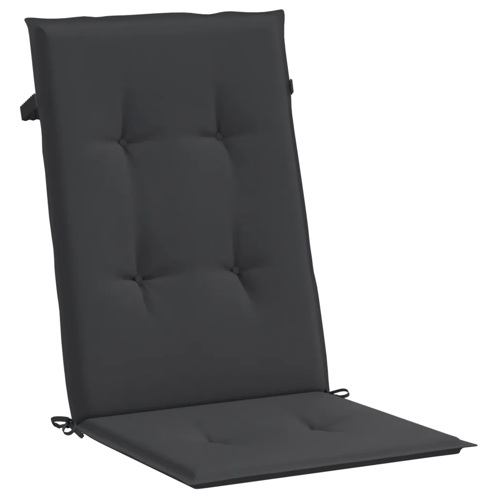 Cuscini per Sedie 6 pz Neri 120x50x3 cm in Tessuto