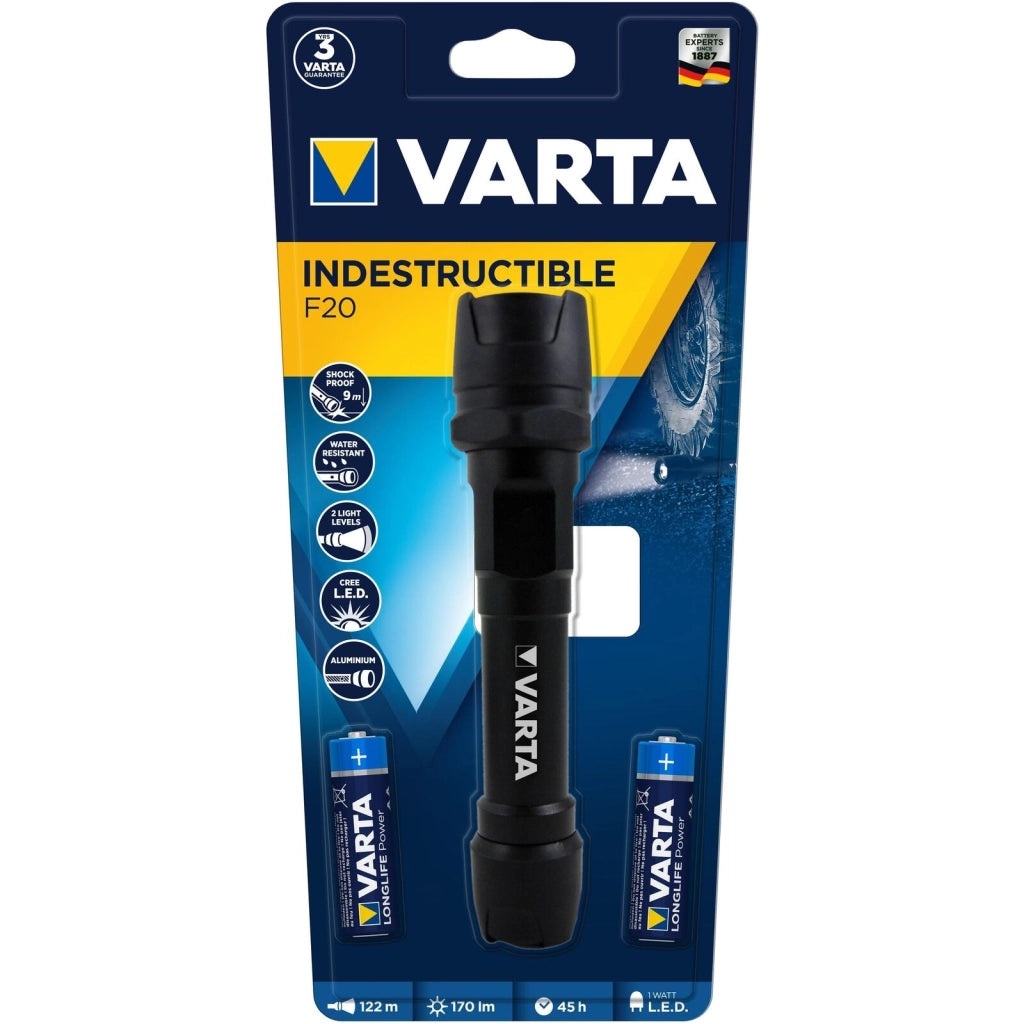 Varta INDESTRUCTIBLE F20 Torcia a mano Nero LED