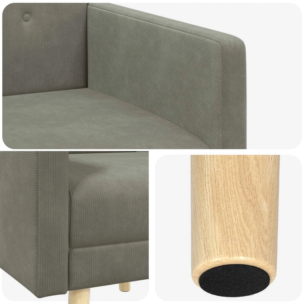 Sedia d'accento Grigio Chiaro Tessuto in velluto a coste 42044808