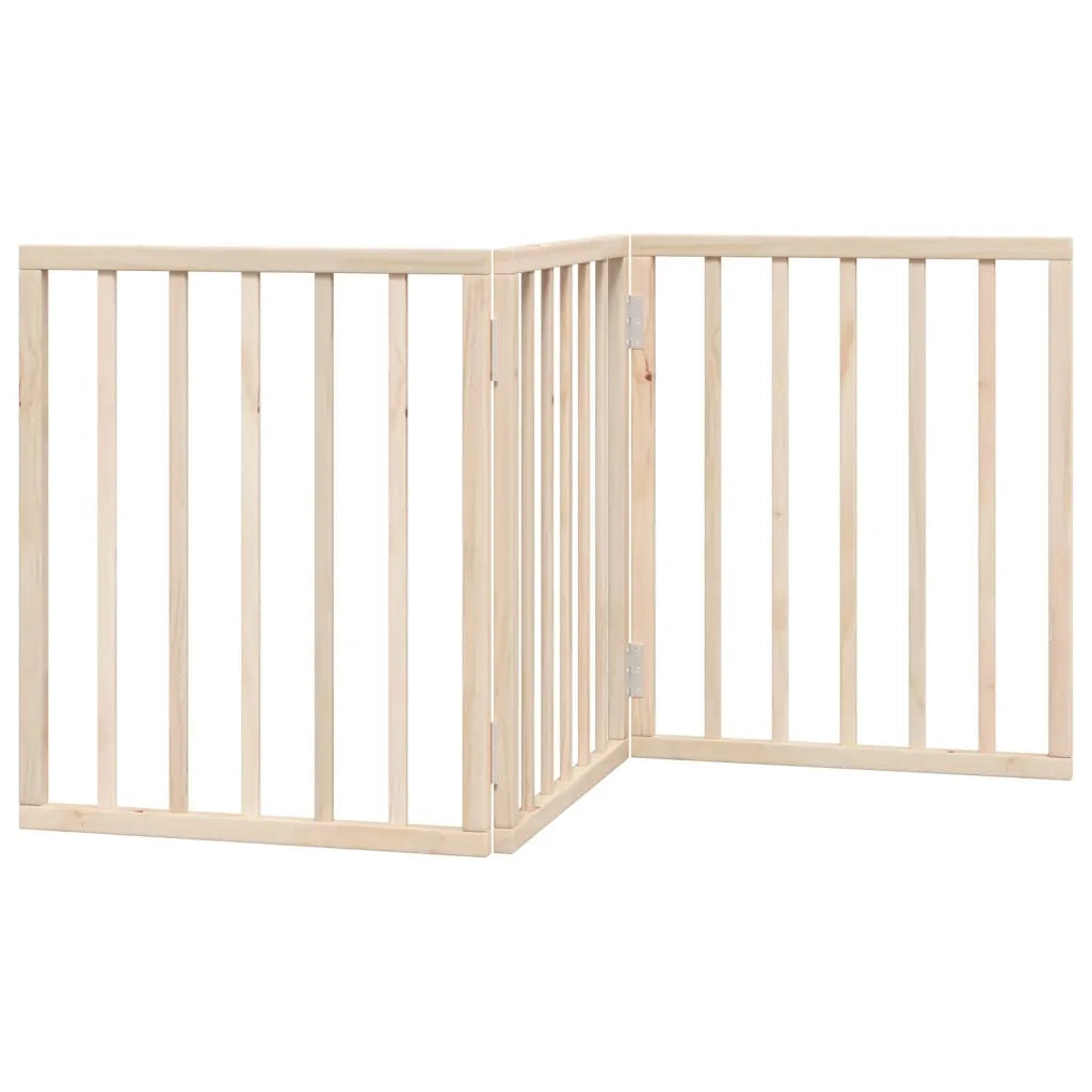 Cancelletto per cani pieghevole a 3 pannelli 150 cm in legno di pioppo 352172