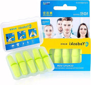 Set di 10 orecchini, orecchini riciclabili in schiuma di gomma premium per rilassamento e sonno - Orecchini assorbenti per il godimento della musica - Verde