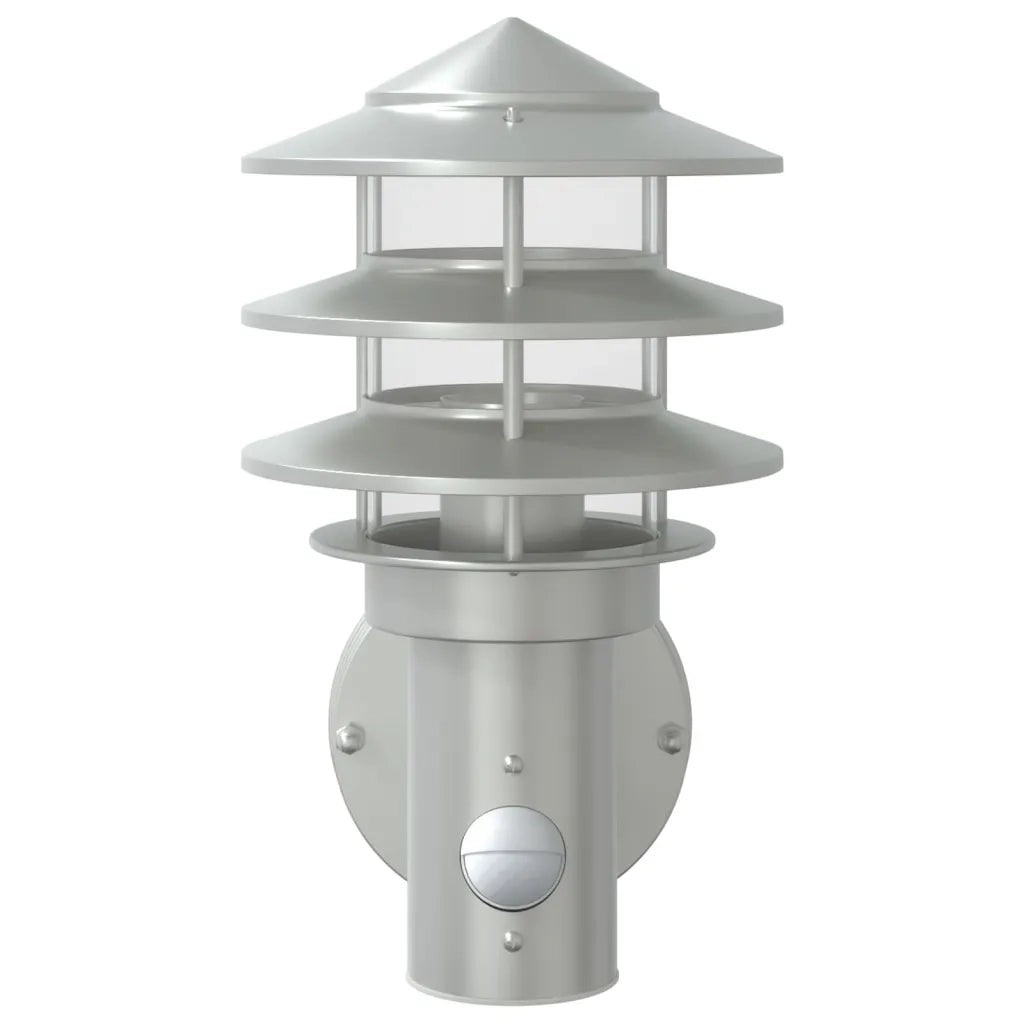Applique per Esterno con Sensore 2 pz Argento in Acciaio Inox 4006231