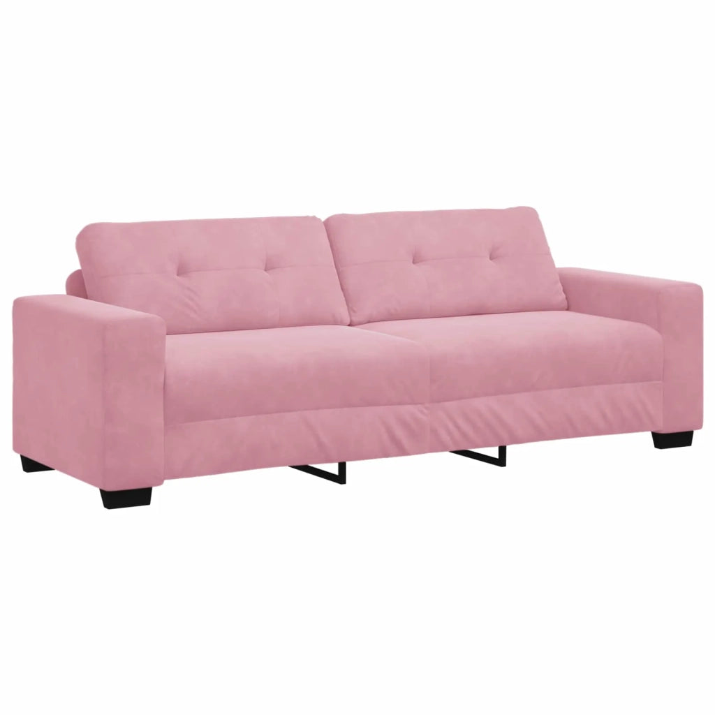 Divano 3-Persone Rosa 220 cm Velluto 4105137