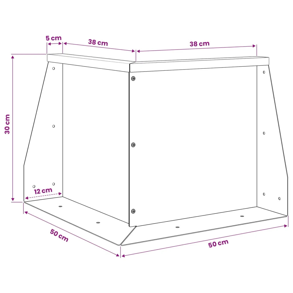 Muro di contenimento 50 x 50 x 30 cm Acciaio Inox Argento 8015165