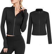 Top Sportiva Donna con Lunghe Maniche per Palestra e Corsa - Maglia da Yoga Rapida e Aderente - Abbigliamento Fitness con Stile di Giacca da Palestra