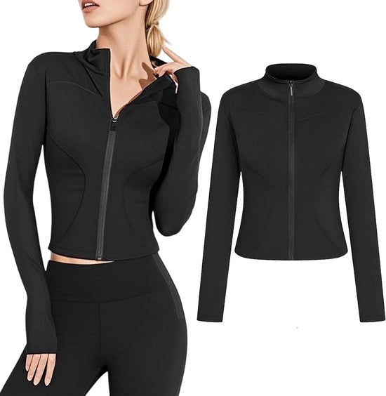 Top Sportiva Donna con Lunghe Maniche per Palestra e Corsa - Maglia da Yoga Rapida e Aderente - Abbigliamento Fitness con Stile di Giacca da Palestra