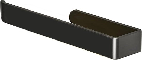 Maniglione per asciugamani da parete - Lega di alluminio - 1 pezzo - Nero - 33 cm