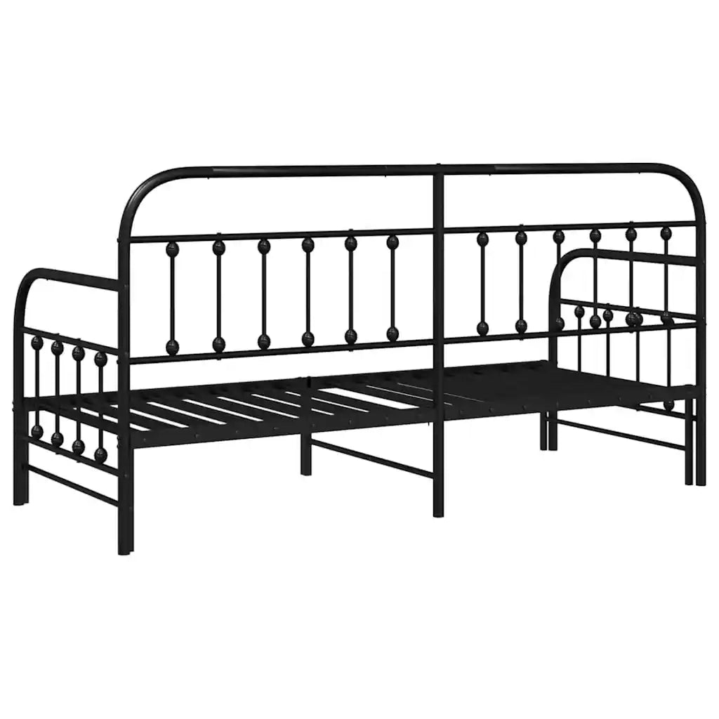 Struttura per letto di giorno Nero 75 x 190 cm 42002635