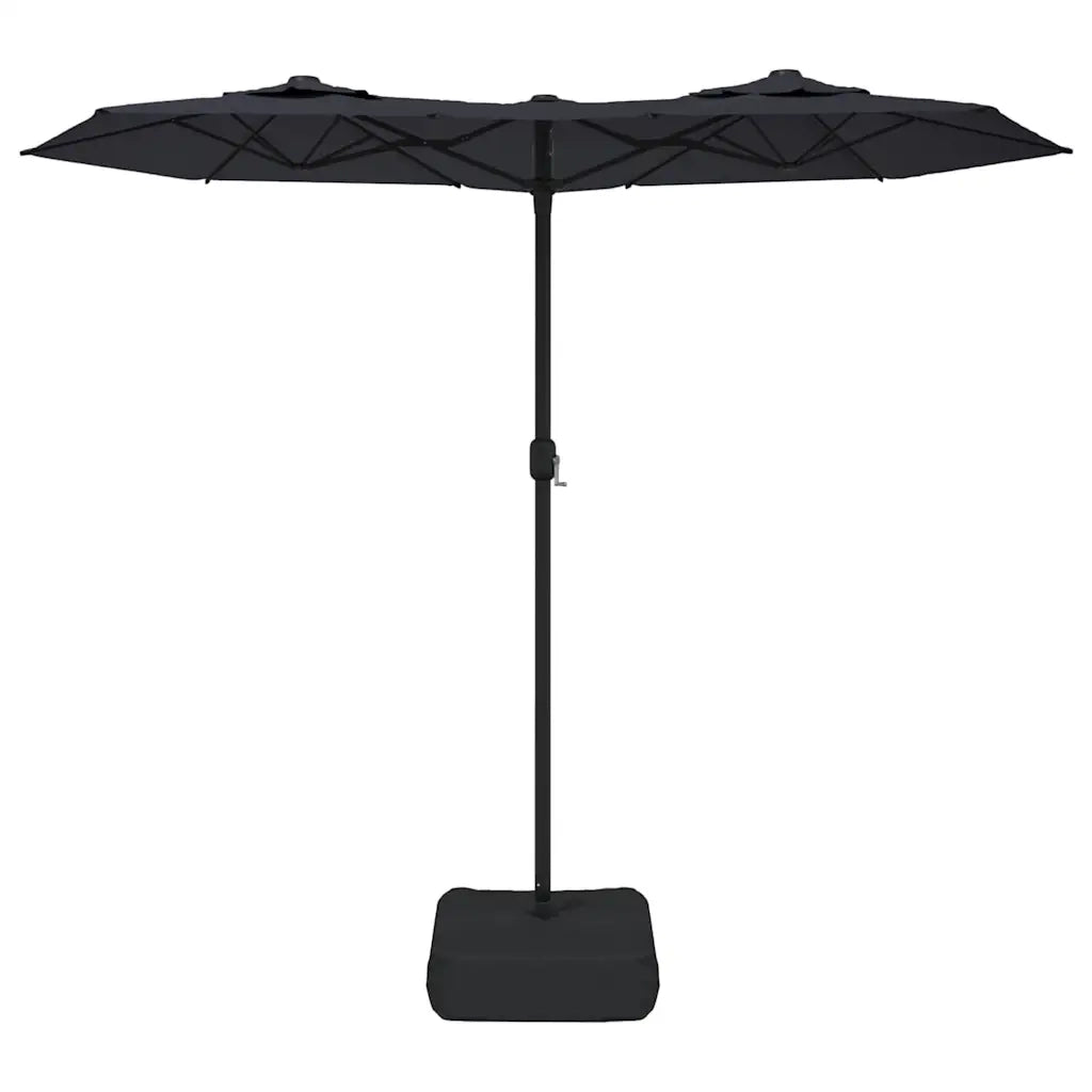 Ombrellone a Doppia Testa-Ombrello da giardino Nero 316x145 cm
