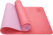 Mat di Yoga Antiscivolo | Mat di Fitness Antiscivolo | Cinturino di Supporto | Benefici per le Articolazioni | 183 x 61 x 0,6 cm