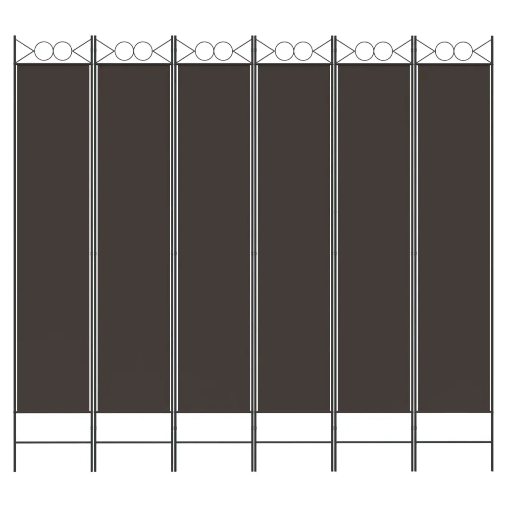 Divisorio a 6 Pannelli Marrone 240x220 cm in Tessuto 350175
