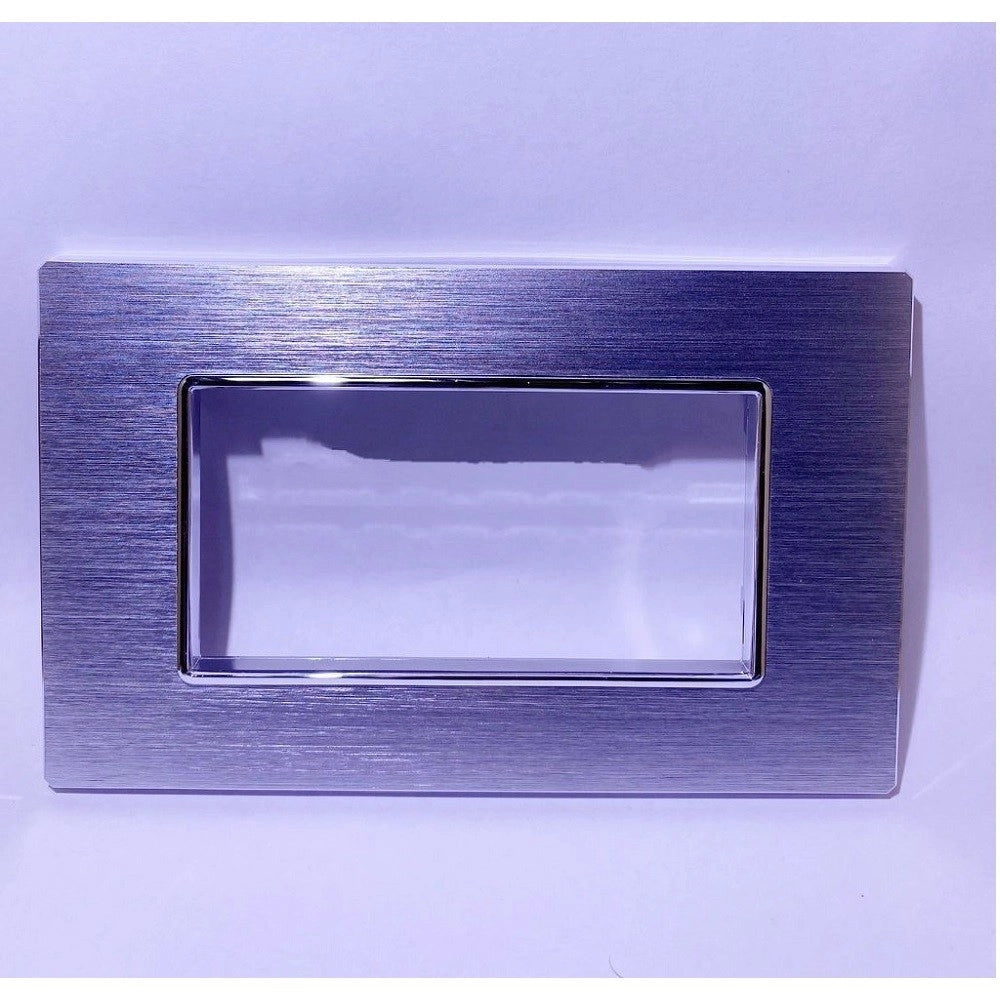 Trade Shop - Placca Luxury 3 4 6m In Metallo Satinato Argento Compatibile Con Bticino Axolute -
