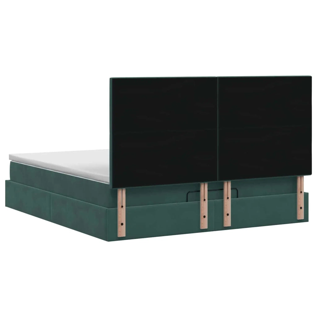 Letto Ottomano con Materasso e LED Verde Scuro 180 x 200 cm 3458250