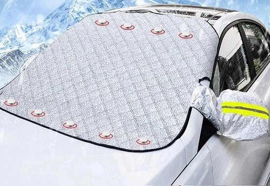 Dekeno Antigelo per Auto - Dekeni Antigelo per Auto - Dekeni Antigelo - Grandi Calze Magnetici per Auto - Dekeno Antigelo per Auto - Calza Antigelo per Parabrezza - Protezione dal Gelido - 9 Magnet - 170 * 143CM - Argento