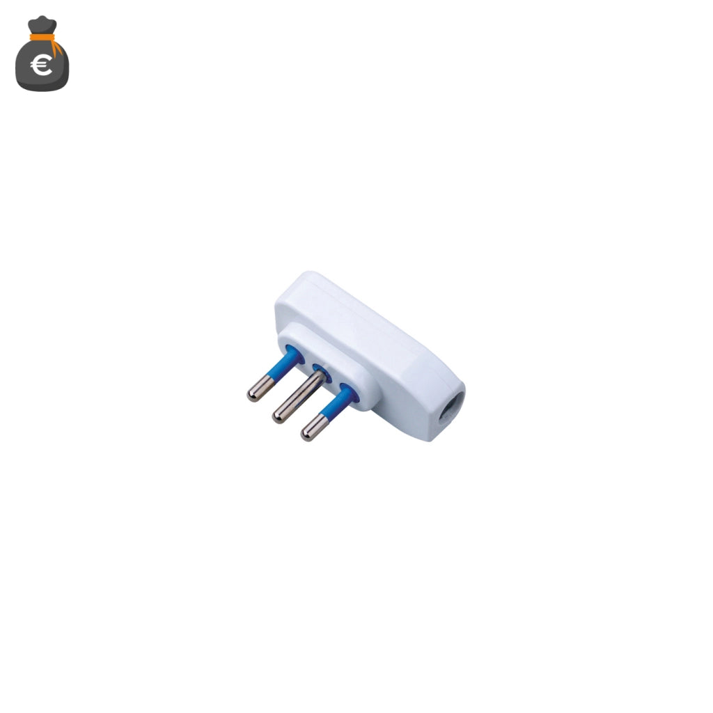 Alcapower Spina Elettrica 16A Bipasso con Uscita Cavo a 90° Standard Italiano, 250V AC, Potenza Massima 1500W, Design Compatto e Robusto SMALL