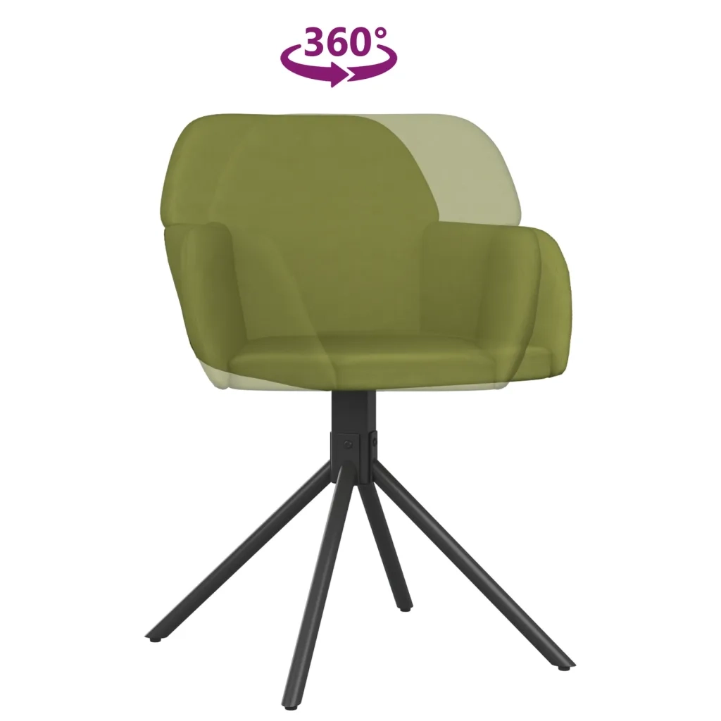 Sedie da Pranzo Girevoli 2 pz Verde Chiaro in Velluto 344743