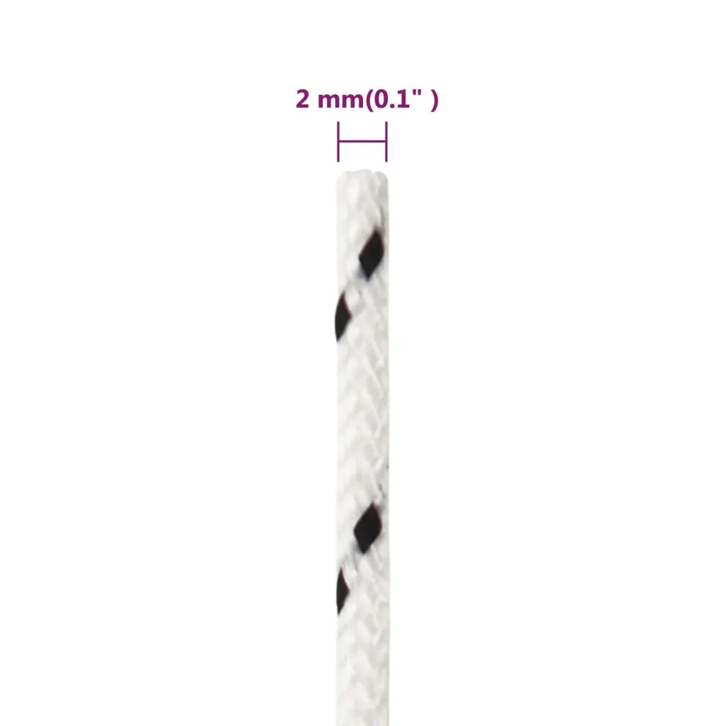 Corda Intrecciata per Barca Bianca 2mm x 100m Poliestere 152743