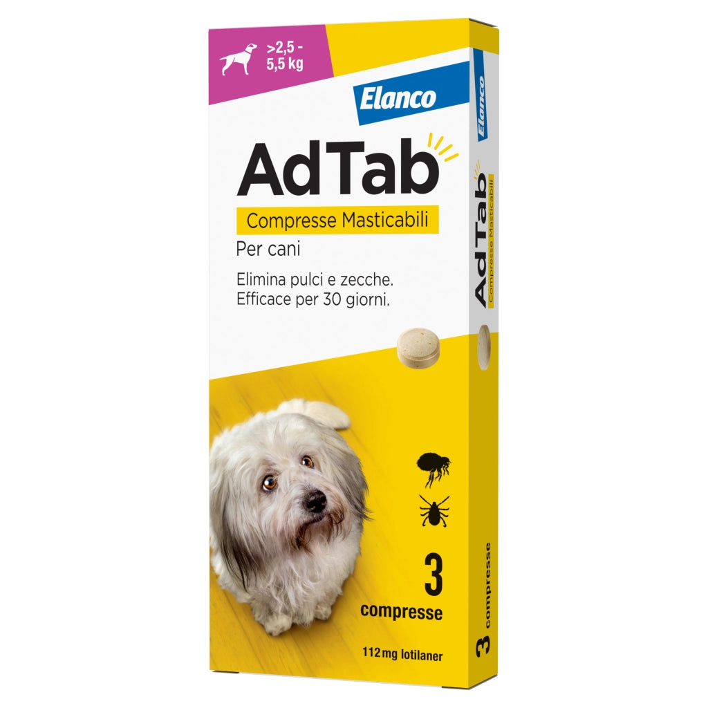 ADTAB COMPRESSE MASTICABILI PER CANI 2,5 - 5,5 KG- 1,0 pz