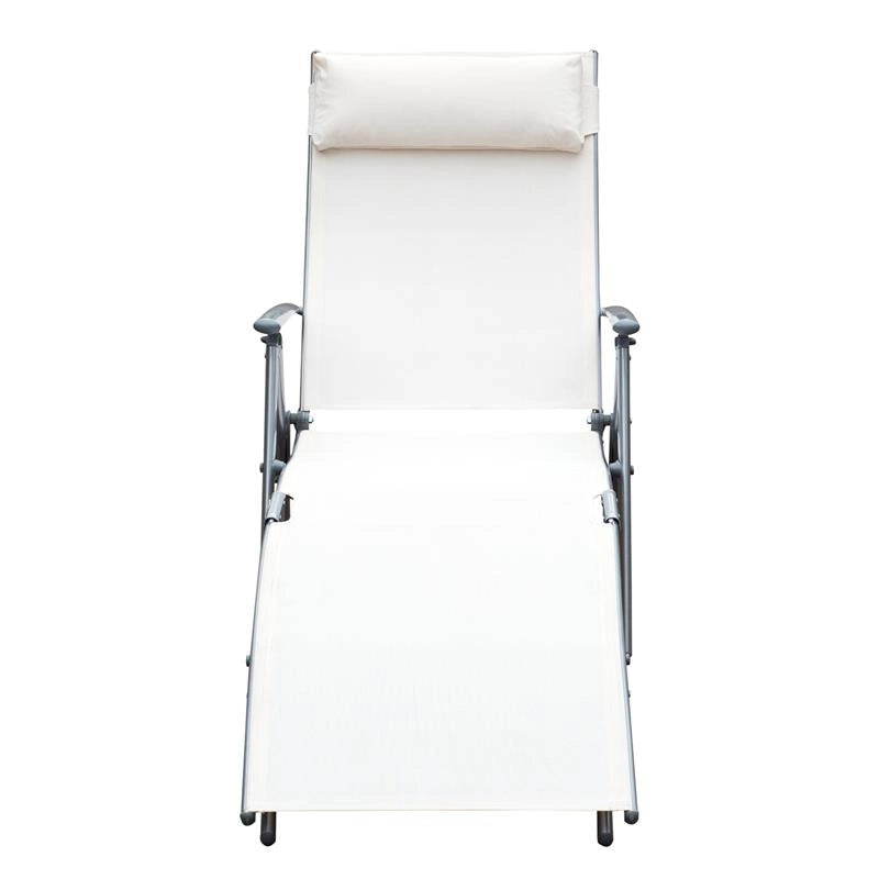 SDRAIO PRENDISOLE RELAX RECLINABILE PIEGHEVOLE CON CUSCINO BEIGE 137 X 63.5 X 100 CM