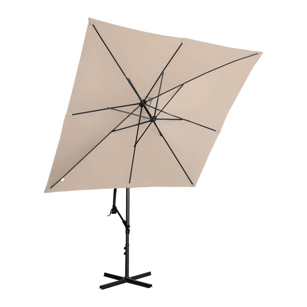 Ombrellone a braccio rettangolare 250 x 250 cm inclinabile crema 14_0007585
