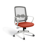 Sedia studio Hispanohogar regolabile in altezza tessuto mattone-grigio 107x66x61cm