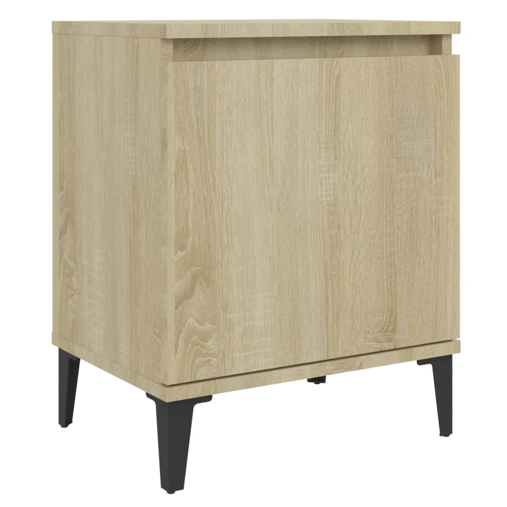 Comodini con Gambe in Metallo Rovere Sonoma 40x30x50 cm 805840