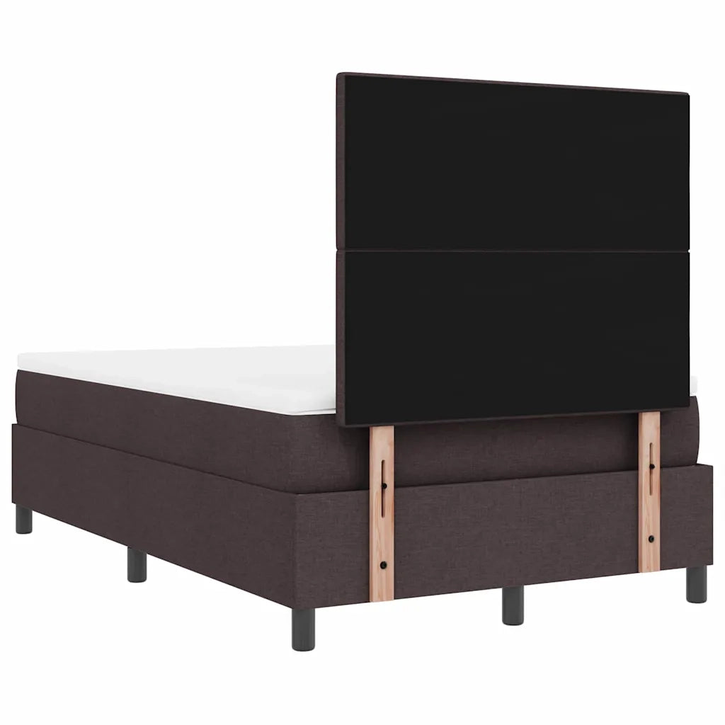 Letto a molle con materasso Marrone scuro 120 x 190 cm Tessuto 3342854