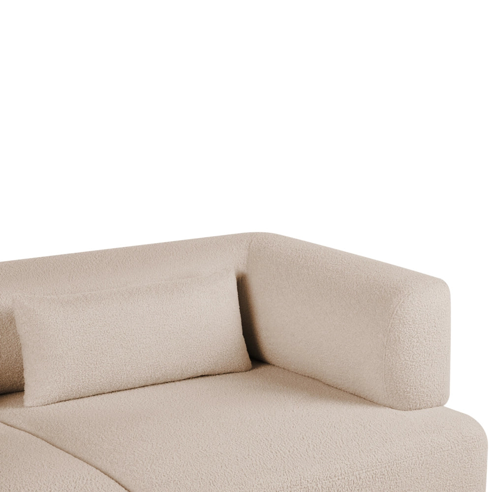 Divano a 2 posti Rivestimento in tessuto beige con gambe in legno e braccioli lineari Materiale idrorepellente Stile moderno Soggiorno