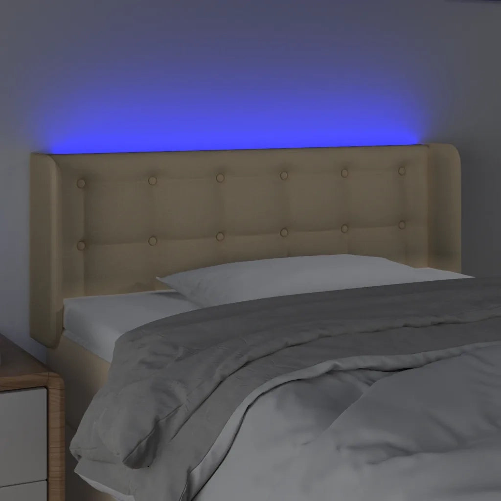 Testiera a LED Crema 93x16x78/88 cm in Tessuto 3123657