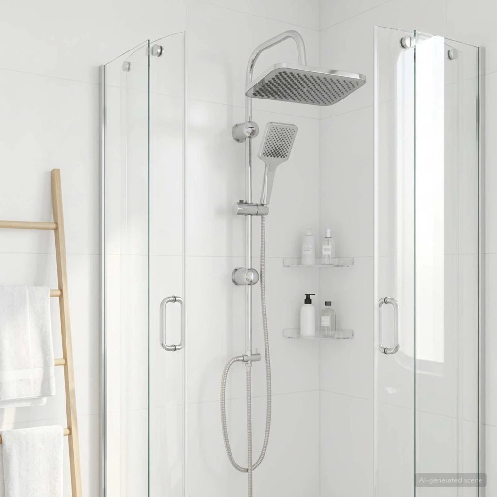 Sistema doccia con soffione Cromato Acciaio Inox 42053770