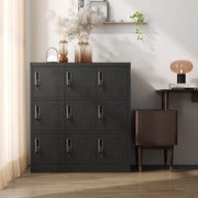 Armadietto metallico a 9 ante con serratura individuale, ventilazione e vano etichette, colore nero