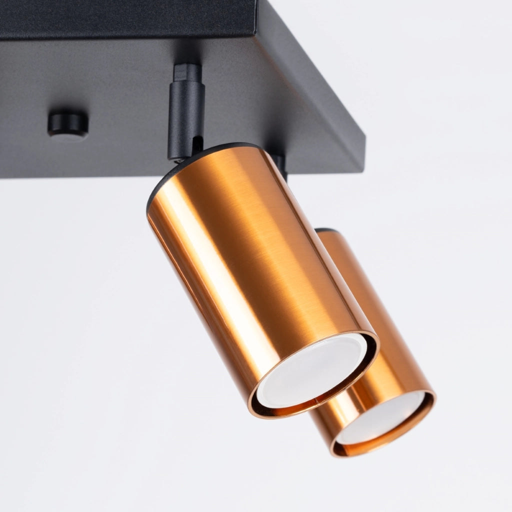 Lampada moderna in acciaio tubolare a 4 luci WINX Bittersweet Shimmer FI6/10, rame nero