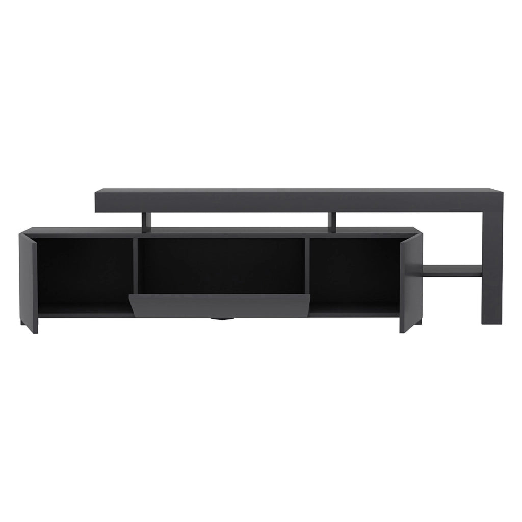 Trasacco, Mobile Porta tv un Ripiano, 192x37x53h cm Nero Antracite
