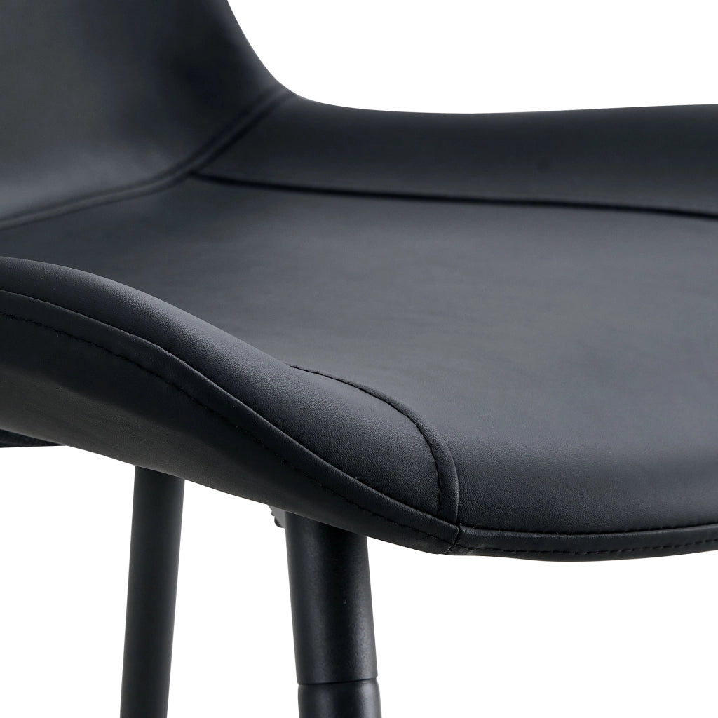Set tavolo rotondo 100 cm con 4 sedie in PU; MDF e metallo marrone nero