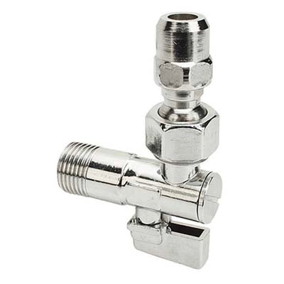 RUBINETTO A SFERA SOTTOLAVABO 775 BUGATTI - OTTONE CROMATO 1/2X3/8 + SNODO + FILTRO + ROSETTA- 3 pezzi