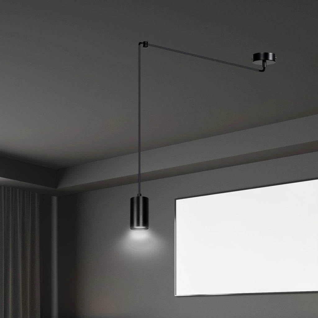 Lampada a sospensione Traker in acciaio nero opaco