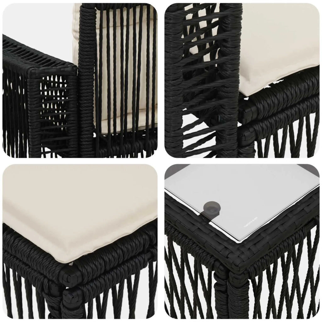 Set Divano da Giardino 7 pz Nero polyrattan 3435058