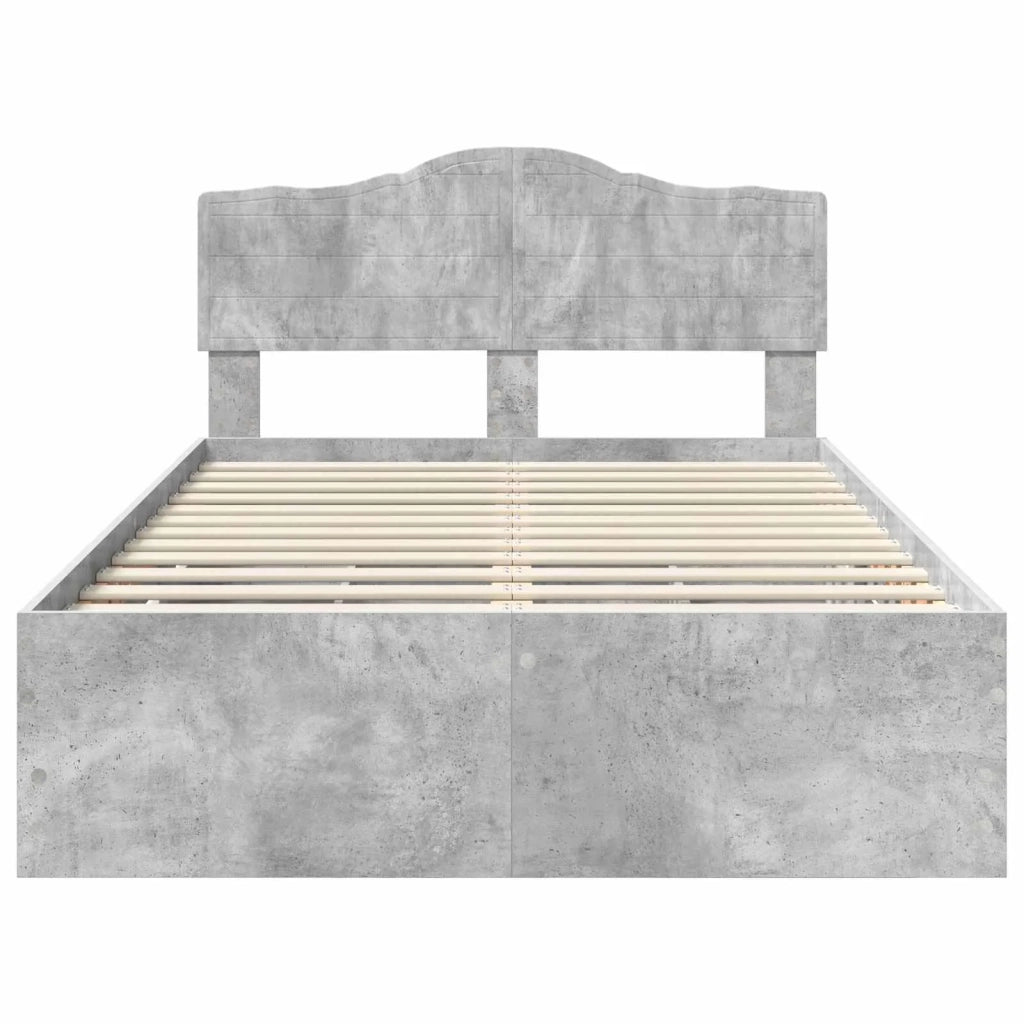 Struttura del letto con cassetto Grigio cemento 135 x 190 cm 3413015