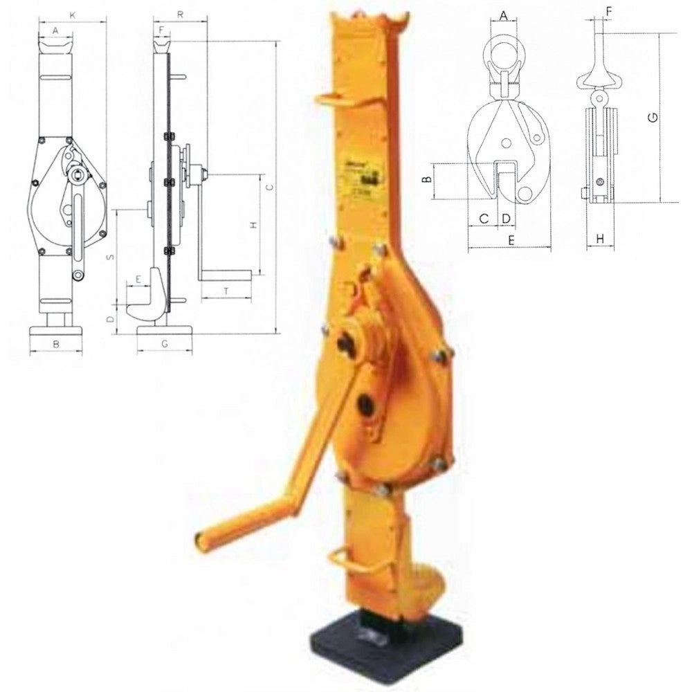 Trade Shop - Binda Meccanica A Manovella Novamach Portata Crick Sollevamento -        Kg. 3000