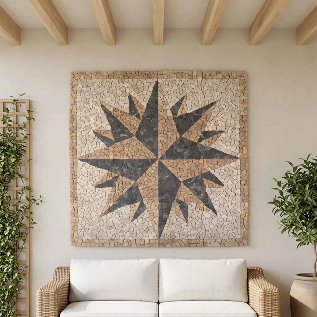 Piastrelle a mosaico con motivo vento Multicolore 120 x 120 cm 42033518
