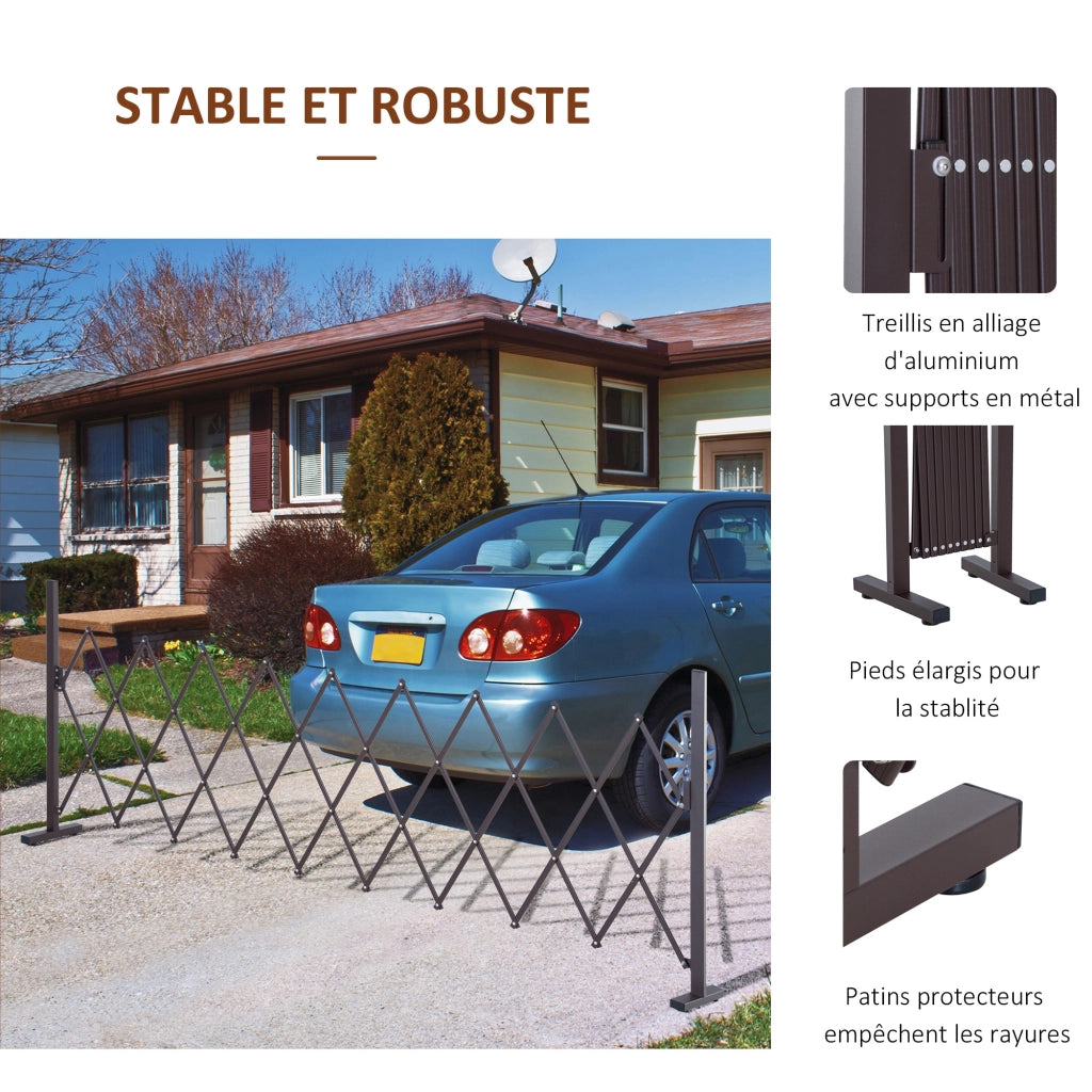 Cancello di Sicurezza Estensibile ¨C Xylo ¨C Alluminio Marrone 250x104 cm