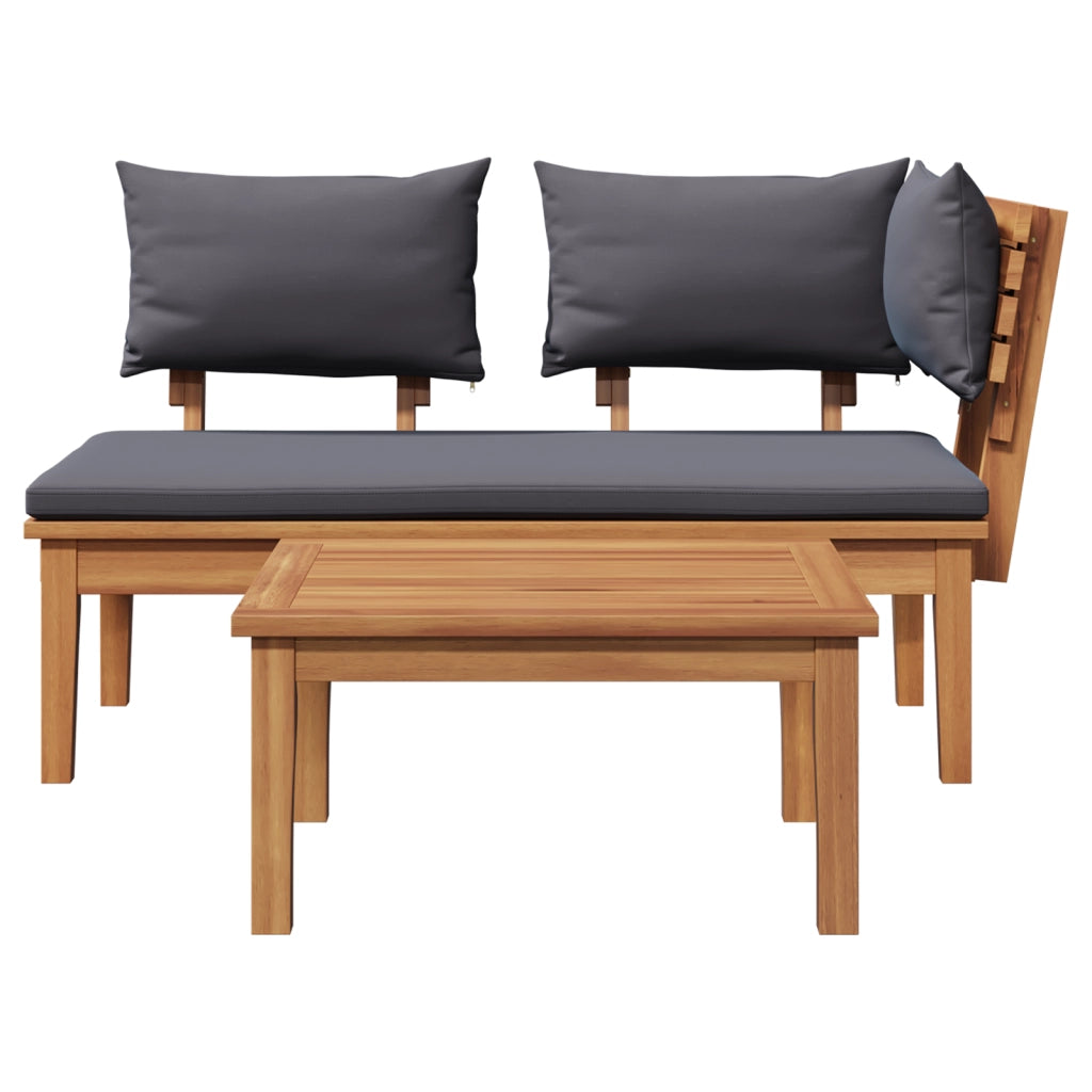 Set di Panchine da Giardino in Legno Massello di Teak