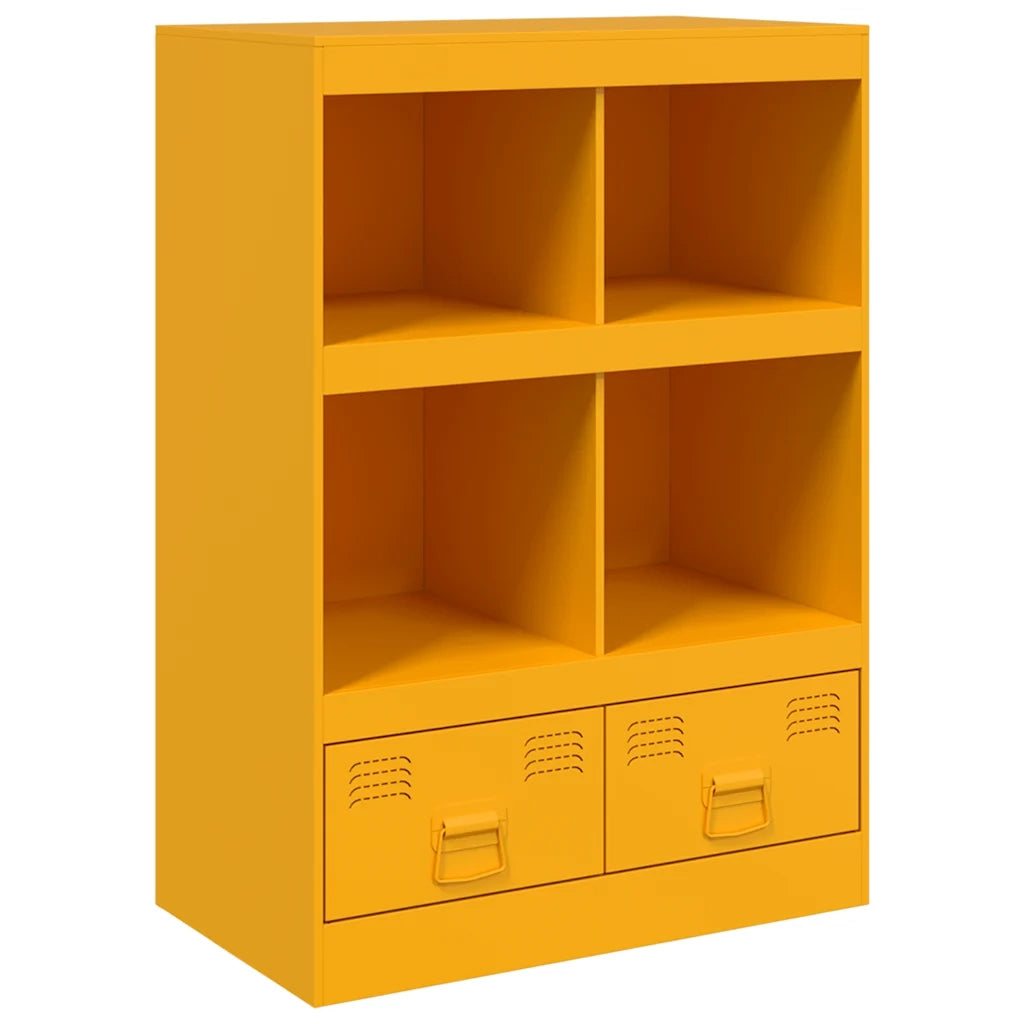 Credenza-Buffet-Armadio da cucina Giallo Senape 67x39x95 cm in Acciaio