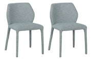 Set 2 Sedie da Soggiorno 50x55x77,5 cm in Poliestere Libby Felce